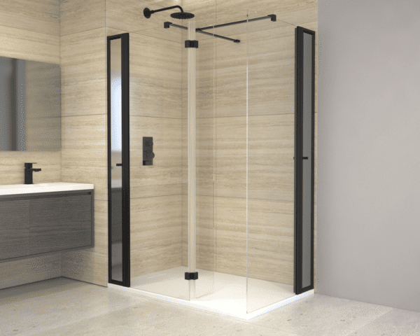Walk In Enclosure (Glass Panel and Side Panel with Vertical Storage Unit and Tray inc.) - Image 3