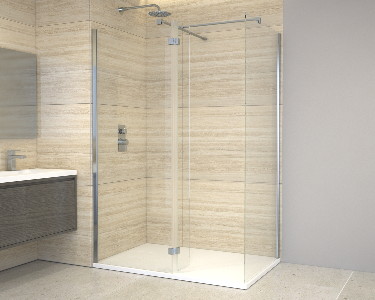 Walk In Enclosure (Glass Panel, Side Panel and Tray included) - Image 4