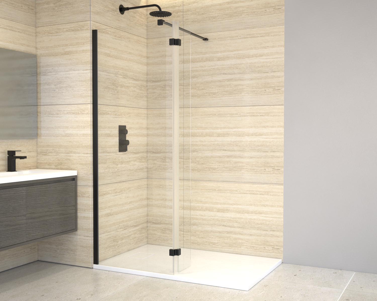 Walk In Enclosure (Glass Panel and Tray included) - Image 3