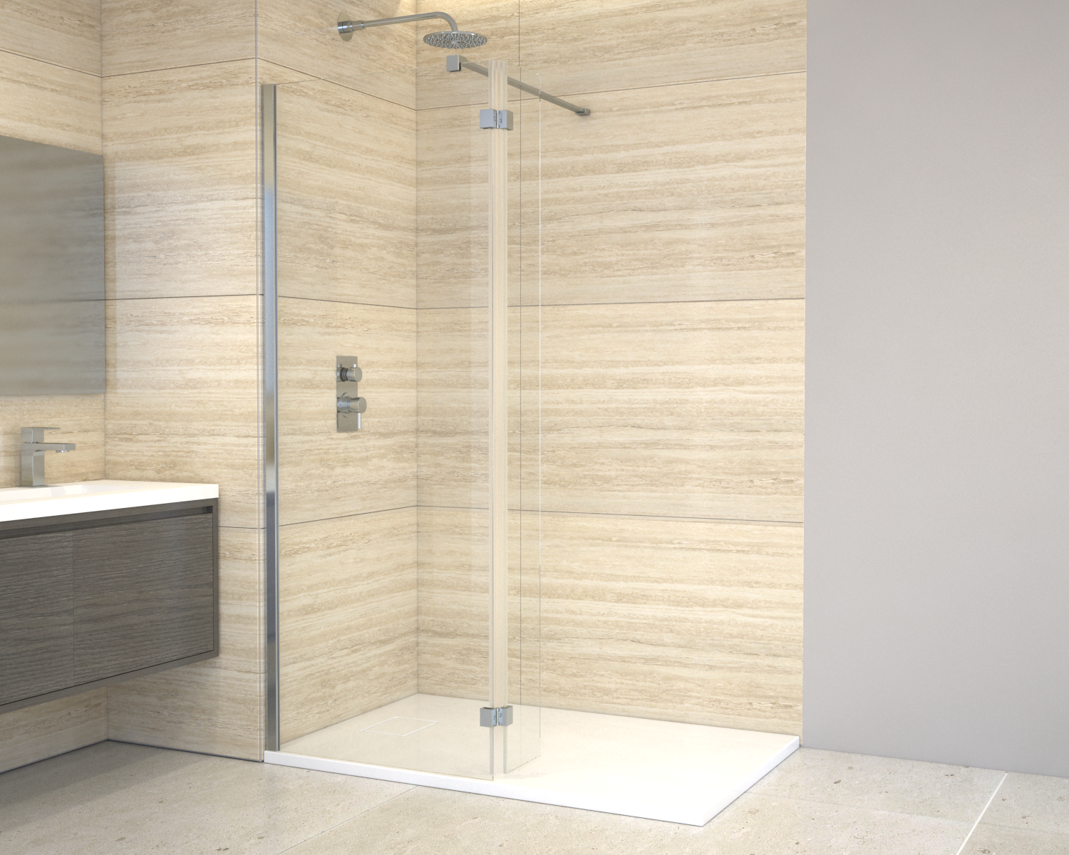 Walk In Enclosure (Glass Panel and Tray included) - Image 4